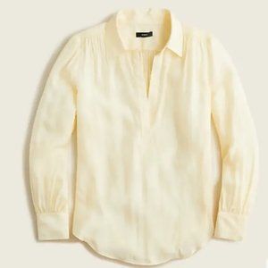 J Crew Eco cupro collared V-neck popover top.